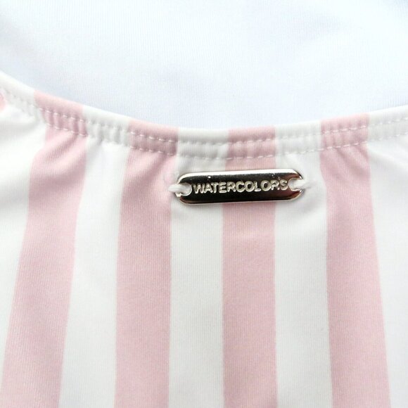 NEW! Kenny Flowers The Boca Striped One Piece Pink White Swimsuit SZ M - Picture 10 of 12